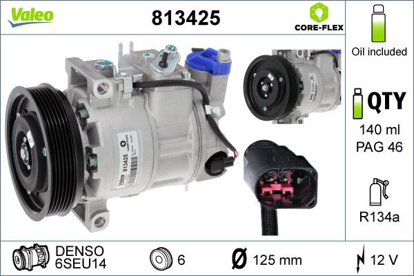 VALEO 813425 - Компресор, кондиціонер autozip.com.ua