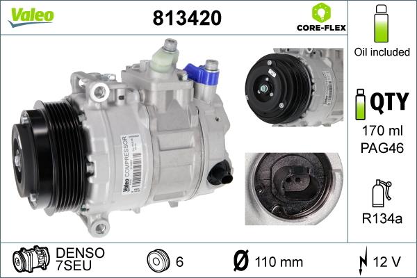 VALEO 813420 - Компресор, кондиціонер autozip.com.ua