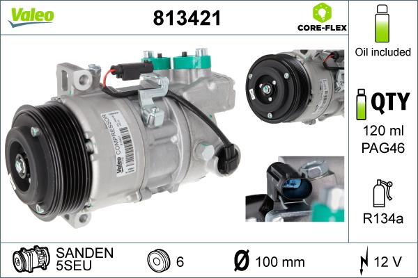 VALEO 813421 - Компресор, кондиціонер autozip.com.ua