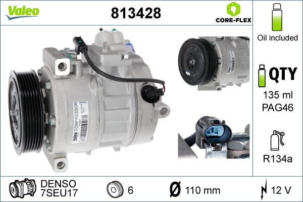 VALEO 813428 - Компресор, кондиціонер autozip.com.ua