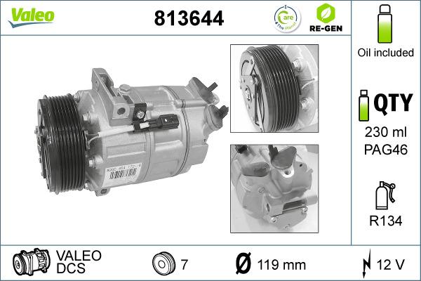 Valeo 813644 - Компресор, кондиціонер autozip.com.ua