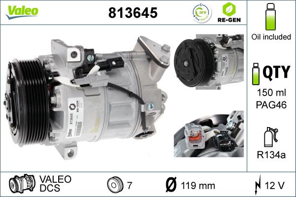 Valeo 813645 - Компресор, кондиціонер autozip.com.ua