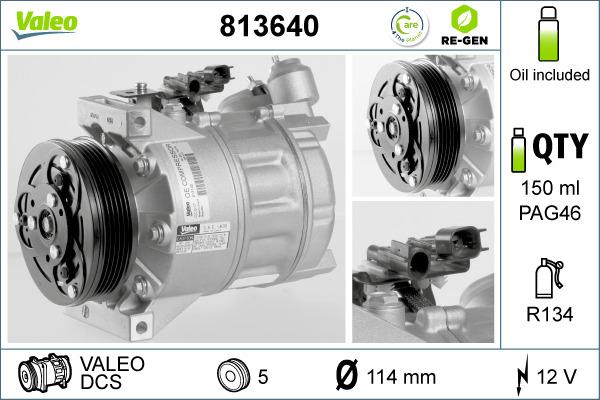 Valeo 813640 - Компресор, кондиціонер autozip.com.ua