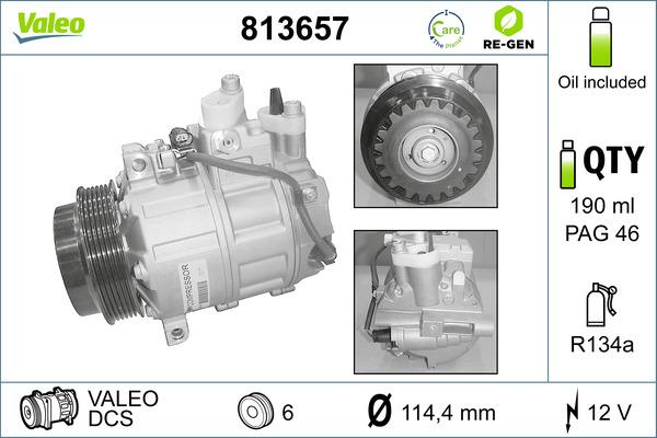 VALEO 813657 - Компресор, кондиціонер autozip.com.ua