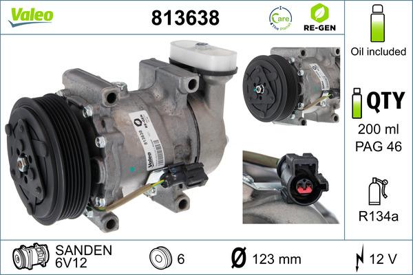 VALEO 813638 - Компресор, кондиціонер autozip.com.ua