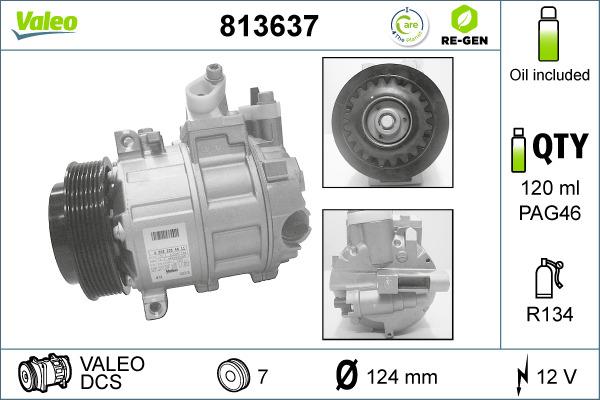 Valeo 813637 - Компресор, кондиціонер autozip.com.ua