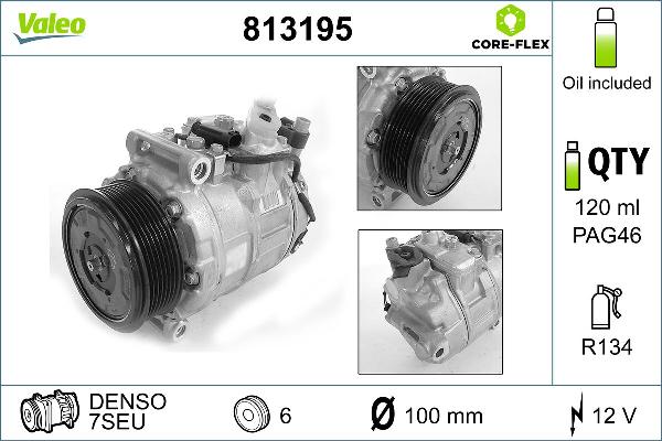 VALEO 813195 - Компресор, кондиціонер autozip.com.ua