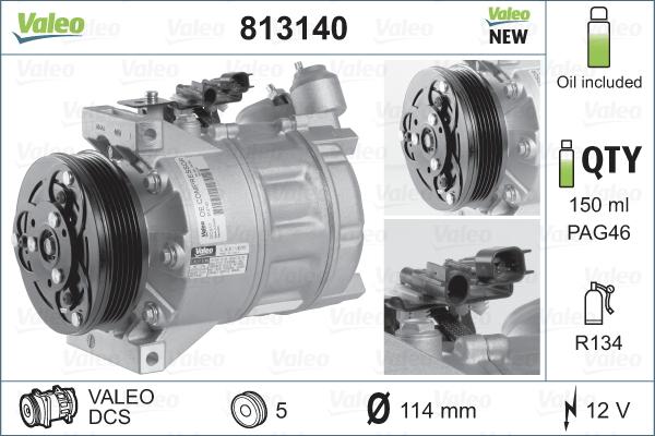 VALEO 813140 - Компресор, кондиціонер autozip.com.ua