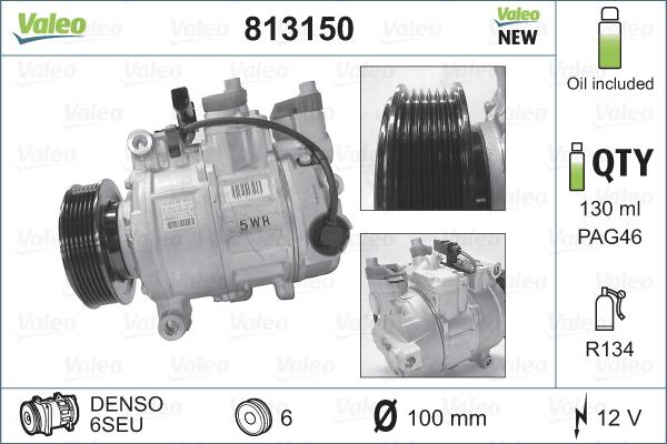 VALEO 813150 - Компресор, кондиціонер autozip.com.ua