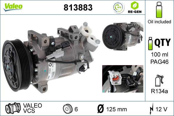 Valeo 813883 - Компресор, кондиціонер autozip.com.ua