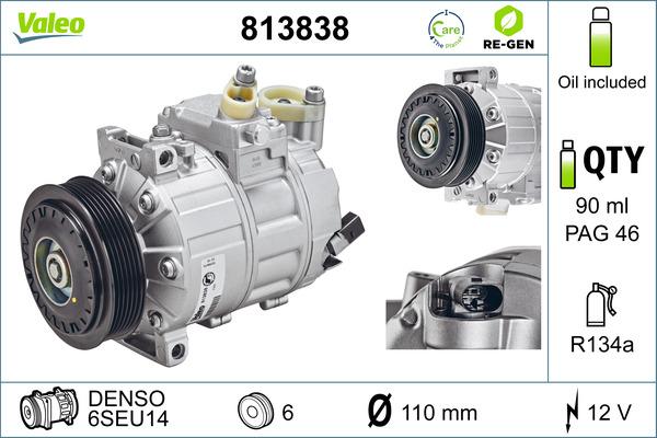 VALEO 813838 - Компресор, кондиціонер autozip.com.ua