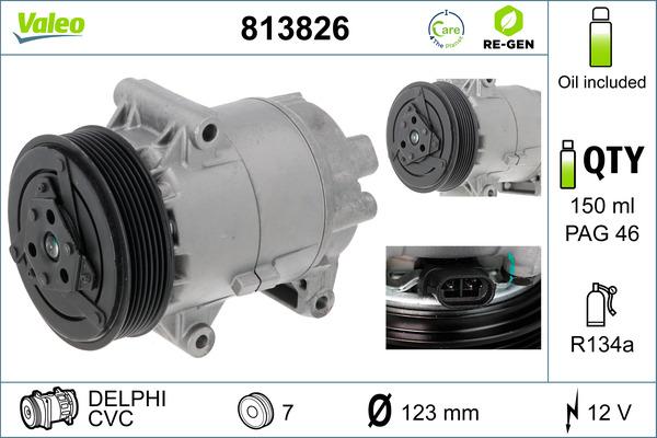 VALEO 813826 - Компресор, кондиціонер autozip.com.ua
