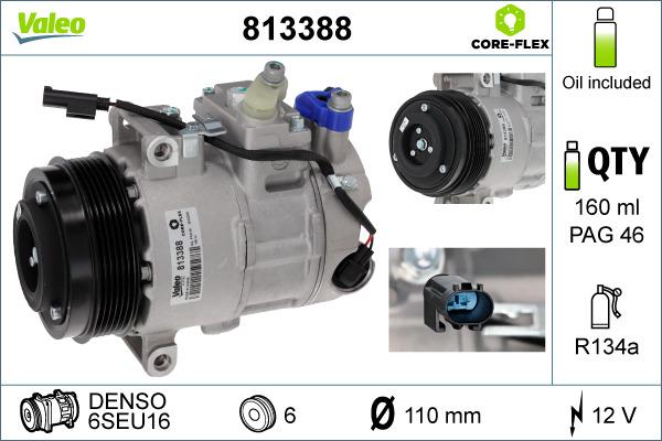 VALEO 813388 - Компресор, кондиціонер autozip.com.ua
