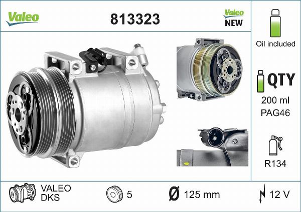 VALEO 813323 - Компресор, кондиціонер autozip.com.ua
