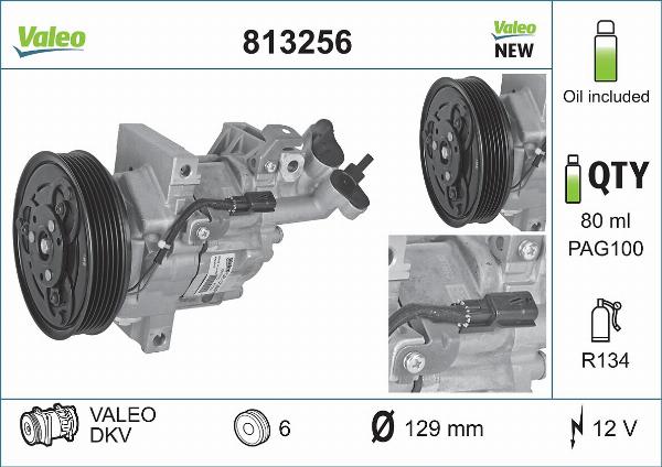 VALEO 813256 - Компресор, кондиціонер autozip.com.ua