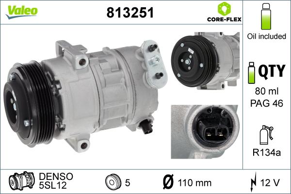 VALEO 813251 - Компресор, кондиціонер autozip.com.ua