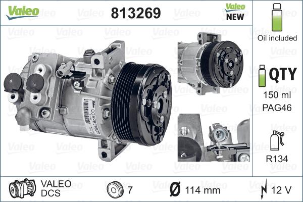 Valeo 813269 - Компресор, кондиціонер autozip.com.ua