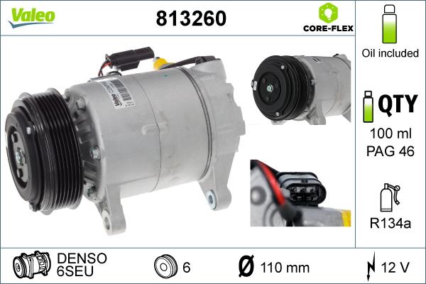 VALEO 813260 - Компресор, кондиціонер autozip.com.ua