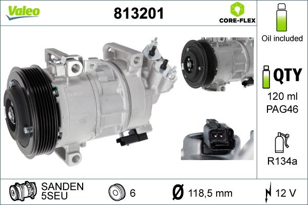 VALEO 813201 - Компресор, кондиціонер autozip.com.ua