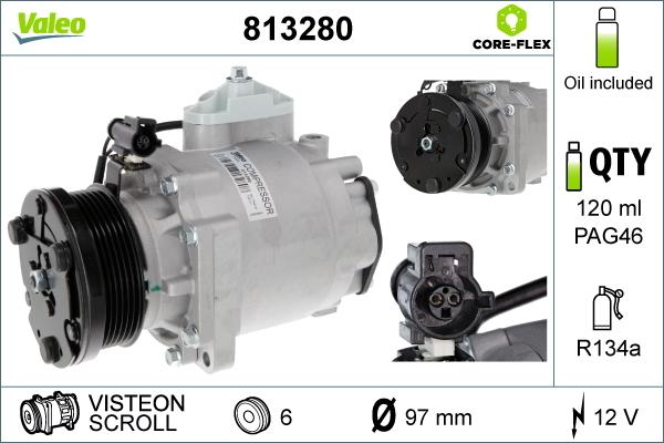 VALEO 813280 - Компресор, кондиціонер autozip.com.ua
