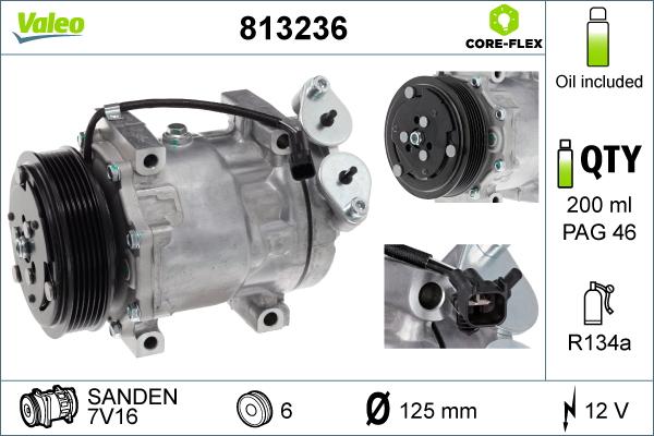 VALEO 813236 - Компресор, кондиціонер autozip.com.ua