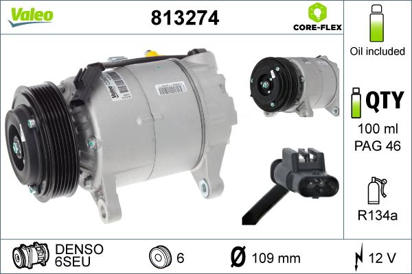 VALEO 813274 - Компресор, кондиціонер autozip.com.ua