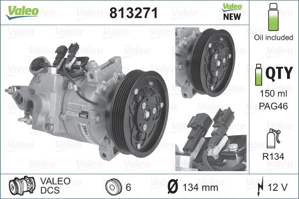 Valeo 813271 - Компресор, кондиціонер autozip.com.ua