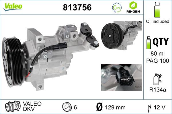 VALEO 813756 - Компресор, кондиціонер autozip.com.ua
