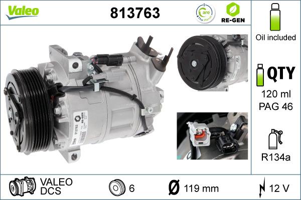 Valeo 813763 - Компресор, кондиціонер autozip.com.ua