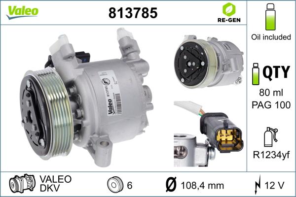 Valeo 813785 - Компресор, кондиціонер autozip.com.ua