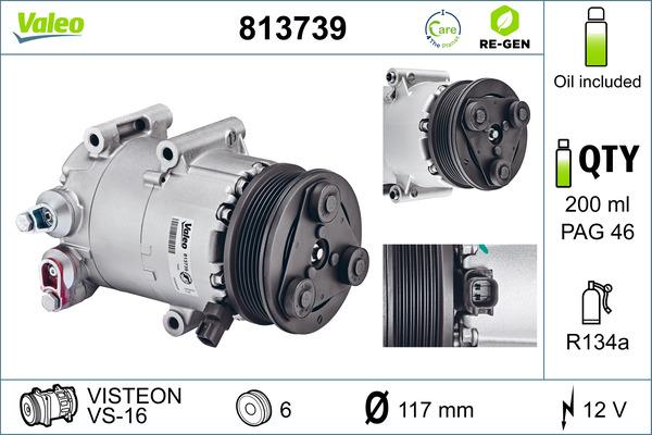 VALEO 813739 - Компресор, кондиціонер autozip.com.ua