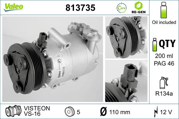 VALEO 813735 - Компресор, кондиціонер autozip.com.ua