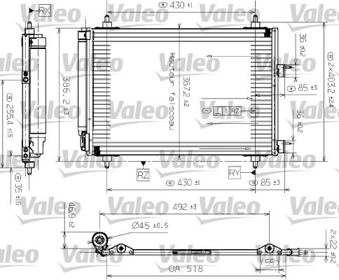 VALEO 817524 - Конденсатор, кондиціонер autozip.com.ua
