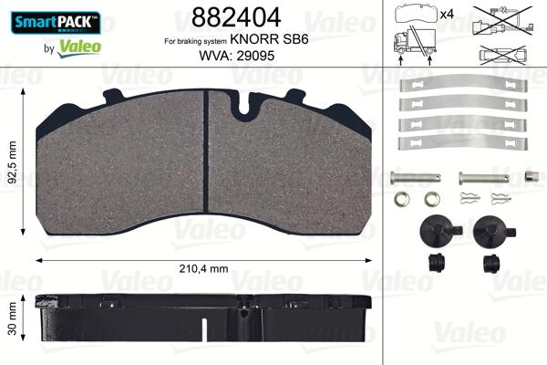 VALEO 882404 - Гальмівні колодки, дискові гальма autozip.com.ua