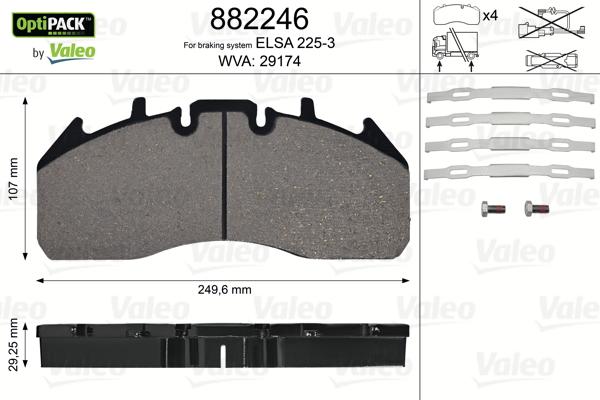 VALEO 882246 - Гальмівні колодки, дискові гальма autozip.com.ua