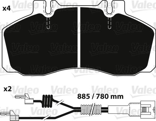 Valeo 882241 - Гальмівні колодки, дискові гальма autozip.com.ua