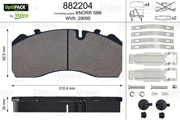 VALEO 882204 - Гальмівні колодки, дискові гальма autozip.com.ua