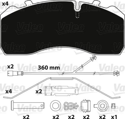 Valeo 882206 - Гальмівні колодки, дискові гальма autozip.com.ua