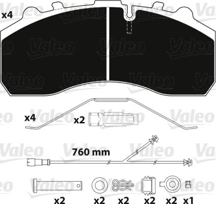 Valeo 882203 - Гальмівні колодки, дискові гальма autozip.com.ua