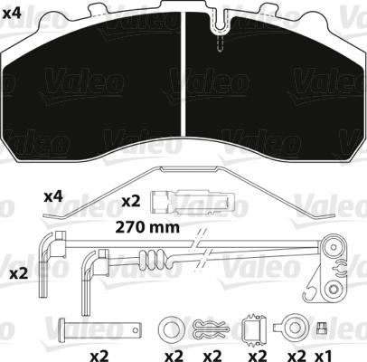 Valeo 882202 - Гальмівні колодки, дискові гальма autozip.com.ua