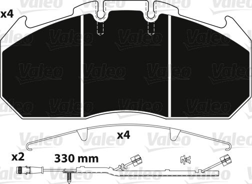 VALEO 882219 - Гальмівні колодки, дискові гальма autozip.com.ua
