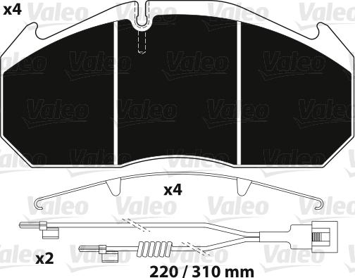 VALEO 882215 - Гальмівні колодки, дискові гальма autozip.com.ua