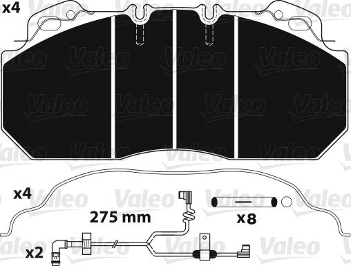 Valeo 882218 - Гальмівні колодки, дискові гальма autozip.com.ua