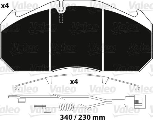 Valeo 882213 - Гальмівні колодки, дискові гальма autozip.com.ua