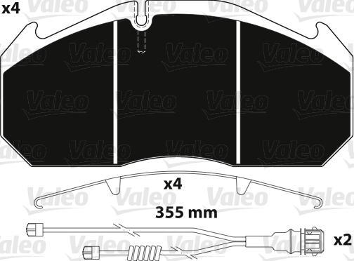 VALEO 882212 - Гальмівні колодки, дискові гальма autozip.com.ua