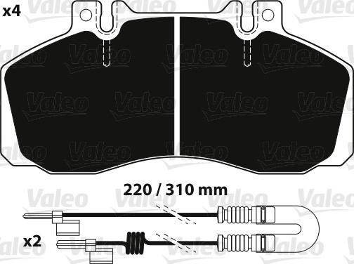 Valeo 882239 - Гальмівні колодки, дискові гальма autozip.com.ua