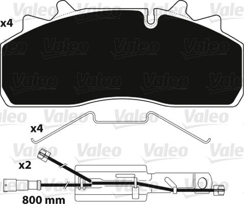 Valeo 882227 - Гальмівні колодки, дискові гальма autozip.com.ua