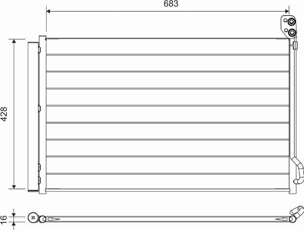 VALEO 822756 - Конденсатор, кондиціонер autozip.com.ua
