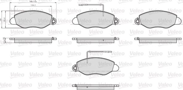 Valeo 872432 - Гальмівні колодки, дискові гальма autozip.com.ua