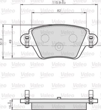 Valeo 872557 - Гальмівні колодки, дискові гальма autozip.com.ua